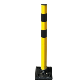 KICKBACK  bollard |  60 mm | with ground socket type for casting in concrete | yellow with black stripes
